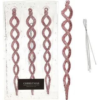 Edm - Set Mit 3 Leuchtend Rosa Spiral-hängedekorationseinheiten
