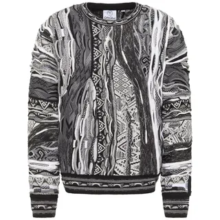 Carlo Colucci Pullover Di Palo grau / anthrazit / weiß XXL