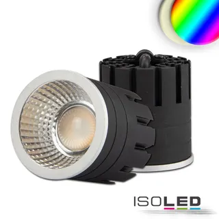 ISOLED LED Spot RGB+3000K GU10 8W 5-polig, 24V DC, silber 60°, CRI80