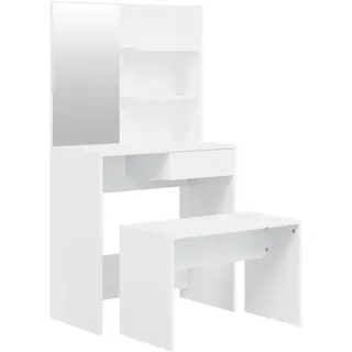 vidaXL Schminktisch-Set Hochglanz-Weiß 74,5x40x141 cm