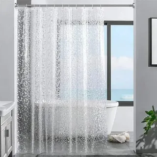 Duschvorhang 3D Steinmuster 100% Eva-Material Wasserdicht 180x200cm