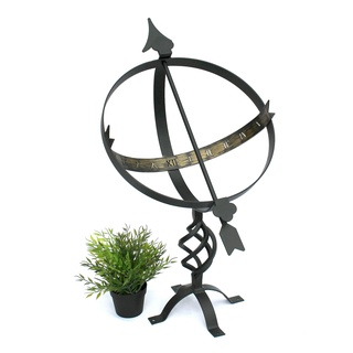 DanDiBo Sonnenuhr Schwarz aus Metall Schmiedeeisen Wetterfest 72 cm Gartenuhr Uhr Garten