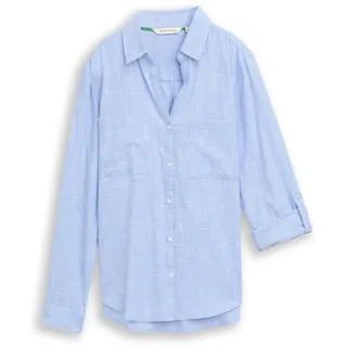 Tom Tailor With Slub Structure 1035247 Bluse Dreamy Blue 34