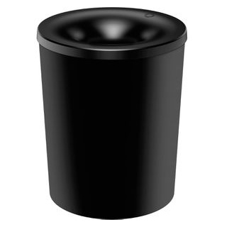 ZWINGO Papierkorb Z1100795, schwarz, rund, aus Kunststoff, feuersicher, 13 Liter