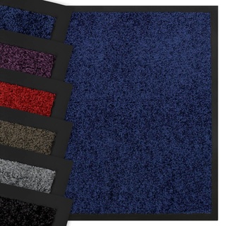 Nova Forma Premium Schmutzfangmatte Grace - waschbare & leistungsstarke Fußmatte - Sauberlaufmatte mit Top-Reinigungswirkung - rutschfeste Türmatte in großer Auswahl - Blau 90x150 cm