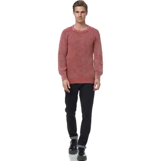 Strickpullover RUSTY NEAL, Herren, Gr. XL, rot, 50% Polyacryl, 50% Baumwolle, Batikmuster, unifarben, casual, normal, Rundhals, Langarm, Pullover, im dezenten Batik-Design