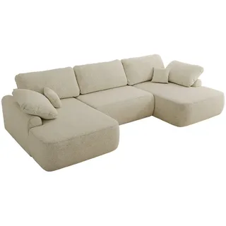MKS Wohnlandschaft, CUBO U Creme Struktur