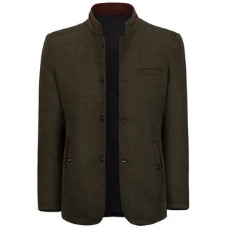 Allthemen Kurzmantel Herren Manteljacke mit Stehkragen Wollmantel Winter Business Jacke braun XL