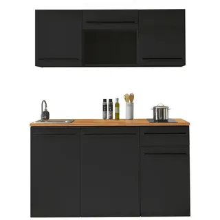 BASIC by Balculina Küchenzeile Jazz 160 cm schwarz
