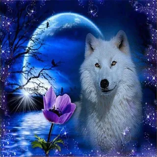 Yingxin34 Puzzle 2000 Teile für Erwachsene - Wolf und Blume- Wanddekoration, 2000 Teile Puzzle, Puzzle Erwachsene 2000 Teile, Puzzle 2000-39.17x27.75 Zoll (99.5 x 70.5cm)