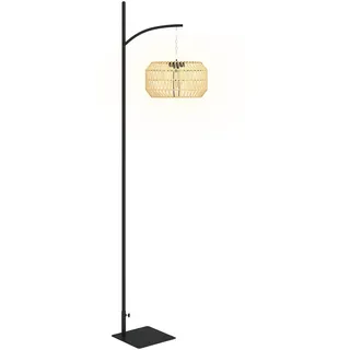 Outsunny Solar Stehlampe Rattan Solarlampen mit Lichtsensor Automatische Solarleuchte im Boho-Stil IP44 Spritzwassergeschützt Solarlampe Outdoor Lampe Solarlaterne für Garten Balkon Außen Rasen Hof