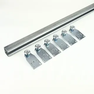 TENDAGGIMANIA Schiebetür Komplettset, verzinktes Eisen, 100 CM | 3 Rollen inkl (jede laufrolle trägt 35 kg) - Ideal für Schiebetüren und Toren- Länge 100 CM -Anpassbar Zubehör
