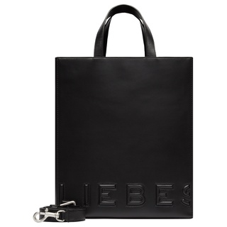 Shopper LIEBESKIND BERLIN "Paperbag M PAPER BAG LOGO CARTER" Gr. B/H/T: 29 cm x 34 cm x 15 cm, schwarz (black) Damen Taschen Handtaschen
