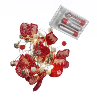 MARELIDA LED Drahtlichterkette Weihnachtssocke Weihnachtsgirlande 20 LED L: 1,9m