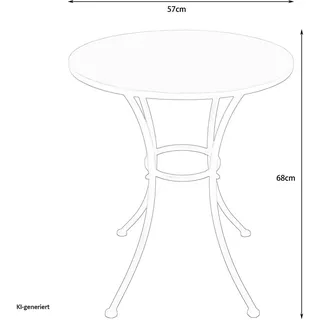Hti-Living Gartentisch 57 x 57 x 68 cm Weiß