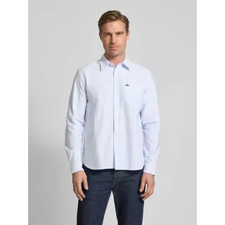 Regular Fit Freizeithemd mit Logo-Badge, Hellblau, 40