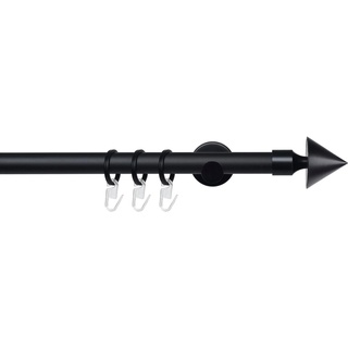 Gardinenstange LIEDECO "Stilgarnitur 20 mm Blues Kegel" Gardinenstangen Gr. L: 120 cm Ø 2 mm, 1 St., 1 läufig, schwarz Gardinenstangen Gardinenstange Komplett