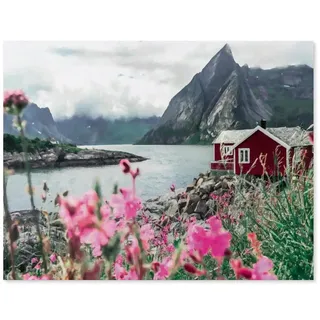 GSBRSNTS Malen nach Zahlen Kits für Erwachsene und Kinder,Reine, Lofoten, Norwegen,DIY Digitales Ölgemälde Geschenk-Kits Vorgedruckte Leinwand Kunst Dekoration(40x50cm-B51,BEAYODKP