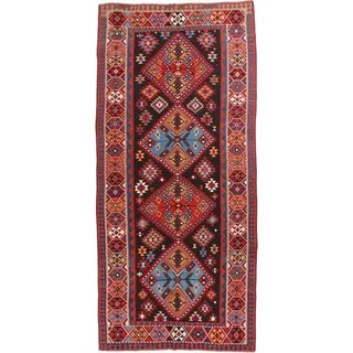 Nain Trading Orientteppich Kelim Fars Antik 212x461 Handgewebter Orientteppich / Perserteppich, rechteckig, Höhe: 5 mm rot