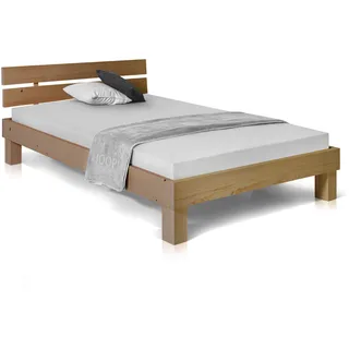 Singlebett Bett Massivholzbett Futonbett PUMBA 90x200 cm Holz Fichte Eichefarbig