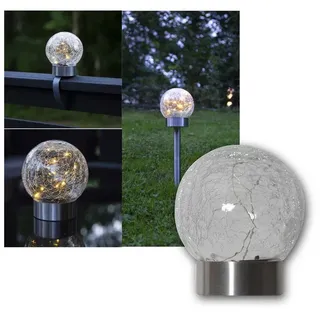 Star Trading Solarleuchte Edelstahl 35,0 cm 3in1 warmweiß
