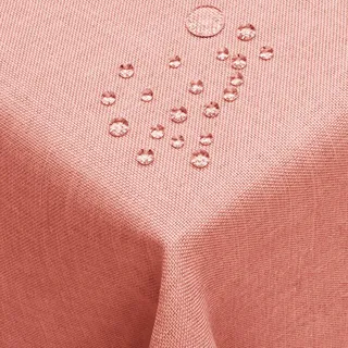 DecoHomeTextil Leinen Optik Tischdecke, Quadratisch 130 x 130 cm Altrosa, wasserabweisend, fleckenabweisend, abwaschbar, Lotuseffekt, bügelfrei