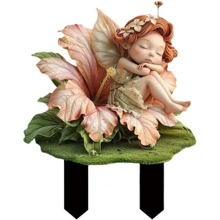 Generisch Elfen Figuren Garten Figuren | Gartenminiaturen Feen- | Miniatur Garten Feen Acryl Fee Mädchen Garten Erdungsstecker | wasserdichte Feen-Dekoration Für Balkon Außen Feenhaus