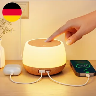 GöRvitor Nachttischlampe Touch Dimmbar Mit 20W Ladefunktion, LED Tischlampe Mit