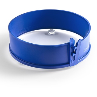 coox Springform rund 26 cm, Silikonform mit Glas-Servierplatte & Glasfüßen - Premium Backform mit kratzfestem Glasboden, Antihaft-Funktion & direkt servierfertig (Blau)