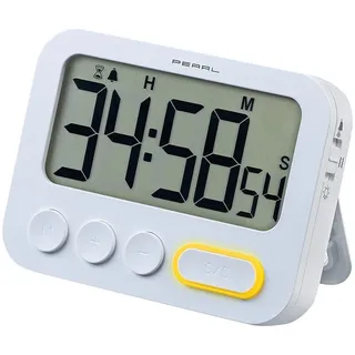 Pearl Digitaler Küchentimer mit Ton-, LED- und Vibrationsalarm und Uhrzeit