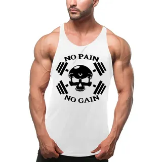 Cabeen Herren No Pain No Gain Muskelshirt Sport Tank Top Fitness Bodybuilding Ärmellos Unterhemden