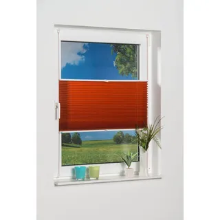 K-home Plissee Klemmfix ohne Bohren - EasyFix 40 x 130 (B x L) Terracotta Lichtschutz