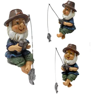 Generisch Gartenzwerg Angler Figur, Angelnder ZwergFigur, Garten GNOME Figur, Fischer Zwerg für Teich und Pool, Teich und Garten Dekoration, Lustiger Zwerg Skulptur, Drinnen und Draußen Statue (1)