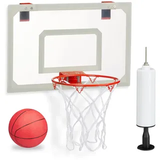 Relaxdays Basketballkorb fürs Zimmer Rot/Weiß 45 cm
