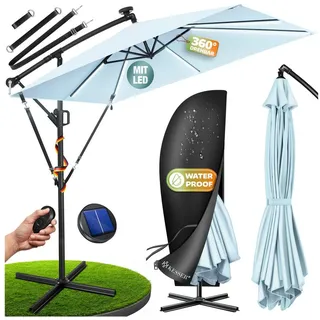 Kesser Ampelschirm Holly rechteckig Ø 350 cm mit LED Hellblau