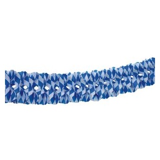 Papstar Girlande 81001 Bayrisch Blau, 10m, Papier, blau/weiß