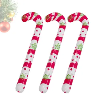 3 Stuke Zuckerstangen Weihnachtsdeko - Snowflake Rot Weiß Weihnachtsdeko Aufblasbar, Christmas Decorations Outdoor, Weihnachtsdeko für Feste und Feiern zu Weihnachten und Neujahr