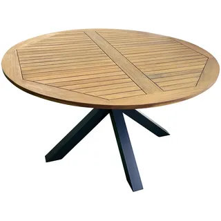 TPFGarden Gartenttisch, Grau, Holz, 130x75x130 cm, Gartenmöbel, Gartentische, Gartentische