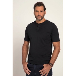 JP1880 T-Shirt Henley Bauchfit Halbarm Rundhals bis 8 XL schwarz XL