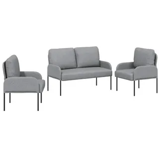vidaXL Sofagarnituren 3 pcs Hellgrau 115 x 56 x 80 cm Sperrholz