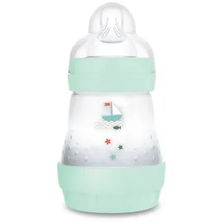 MAM Babyflasche Easy Start Baby Weithalsflasche mit SkinSoft Trinksauger blau 160 ml