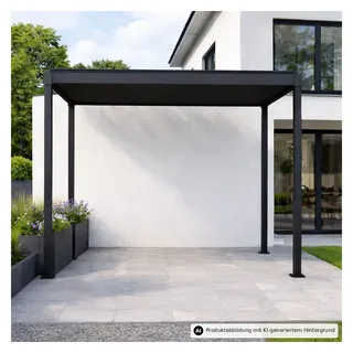 Leco Pavillon Pergola Überdachung Lamellenpergola Sonnenschutz Sonnendach FREE, (Zubehör separat erhältlich wie Rollo, Seitenwand), Gestell aus Stahl pulverbeschichtet 200 cm x 300 cm