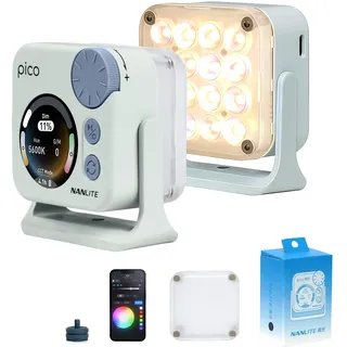Nanlite Pico Tragbares LED-Fülllicht – Vollfarb-RGB, Snap-On-Aufsatz für Telefon-/Kamera-Fotografie, Live-Streaming, Erstellung von Videoinhalten (Minzblau)