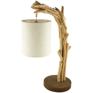 Treibholz-Lampe mit Schirm Schirmlampe aus Holz/Baumwolle 59 cm Sea-Club
