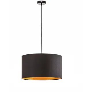 Euluna Pendelleuchte Roller (Modern) in Schwarz aus Textil (1 flammig, E27) - Hängeleuchte Esstischlampe Hängelampe Wohnzimmerleuchte