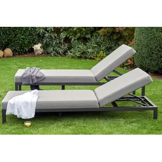 Hartman Eva Gartenliege 195 x 70 x 31 cm schwarz/grau