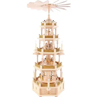 Richard Glässer GmbH Seiffen Glässer Erzgebirge Christi Geburt natur elektrisch 4-stöckig 75 cm