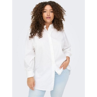 ONLY CARMAKOMA Blusenshirt Lange Hemd Bluse Plus Size Übergrößen CARNORA (1-tlg) 4188 in Weiß weiß XXL (44)