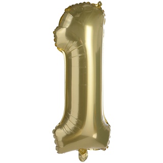 Folienballon ZAHL 1 XL ca.70cm, altgold
