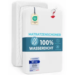 Dreamzie - Matratzenschoner 160x200 - Wasserdicht - Baumwolle | Oeko-Tex Zertifiziert · Matratzenschutz Weich · Atmungsaktiv · Inkontinenzunterlage · Waschbar 60°C · Rundumgummi mit Steg